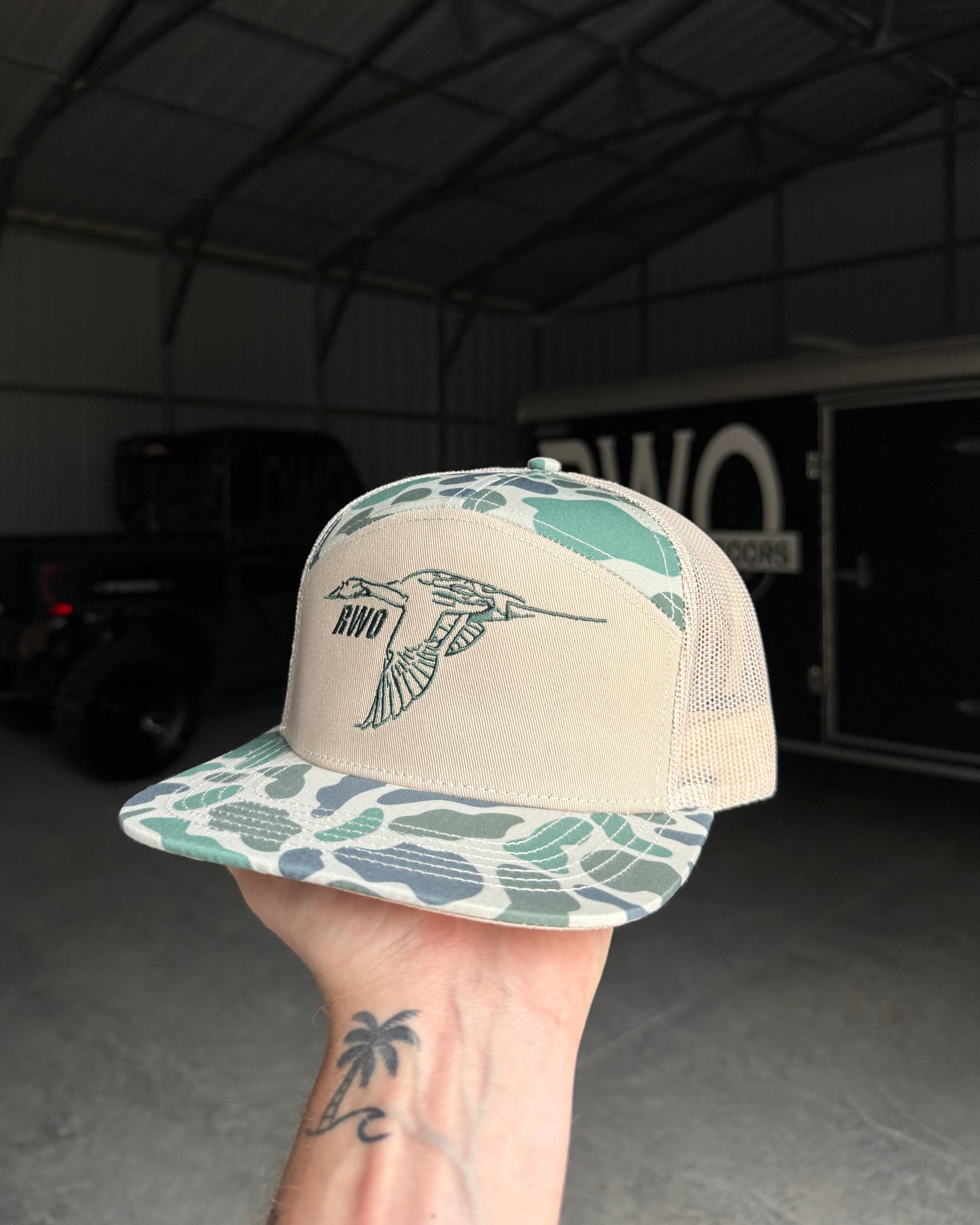 7-Panel Pintail - Tan/Green